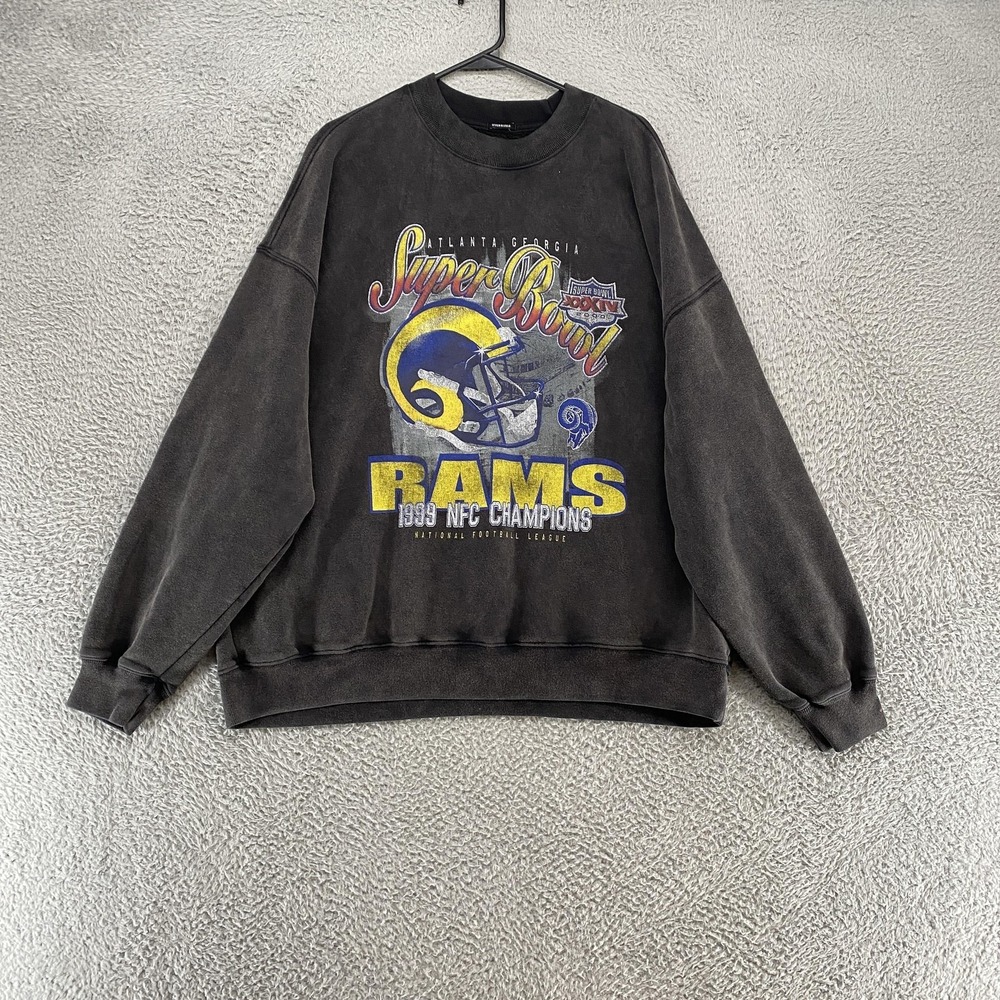 Abercrombie LA Rams Sweatshirt‎ Mens XL Football Super Bowl Retro 90s Sunfaded